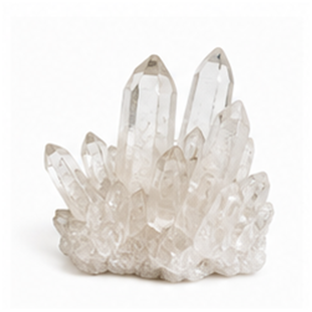 Clear quartz cluster product mockup