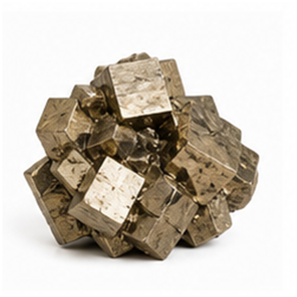 Pyrite cube cluster product mockup