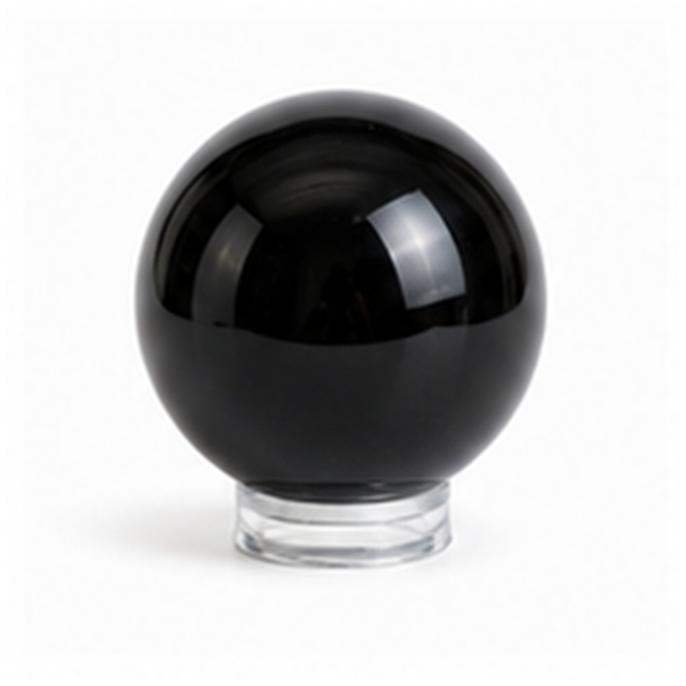 Black obsidian sphere product mockup