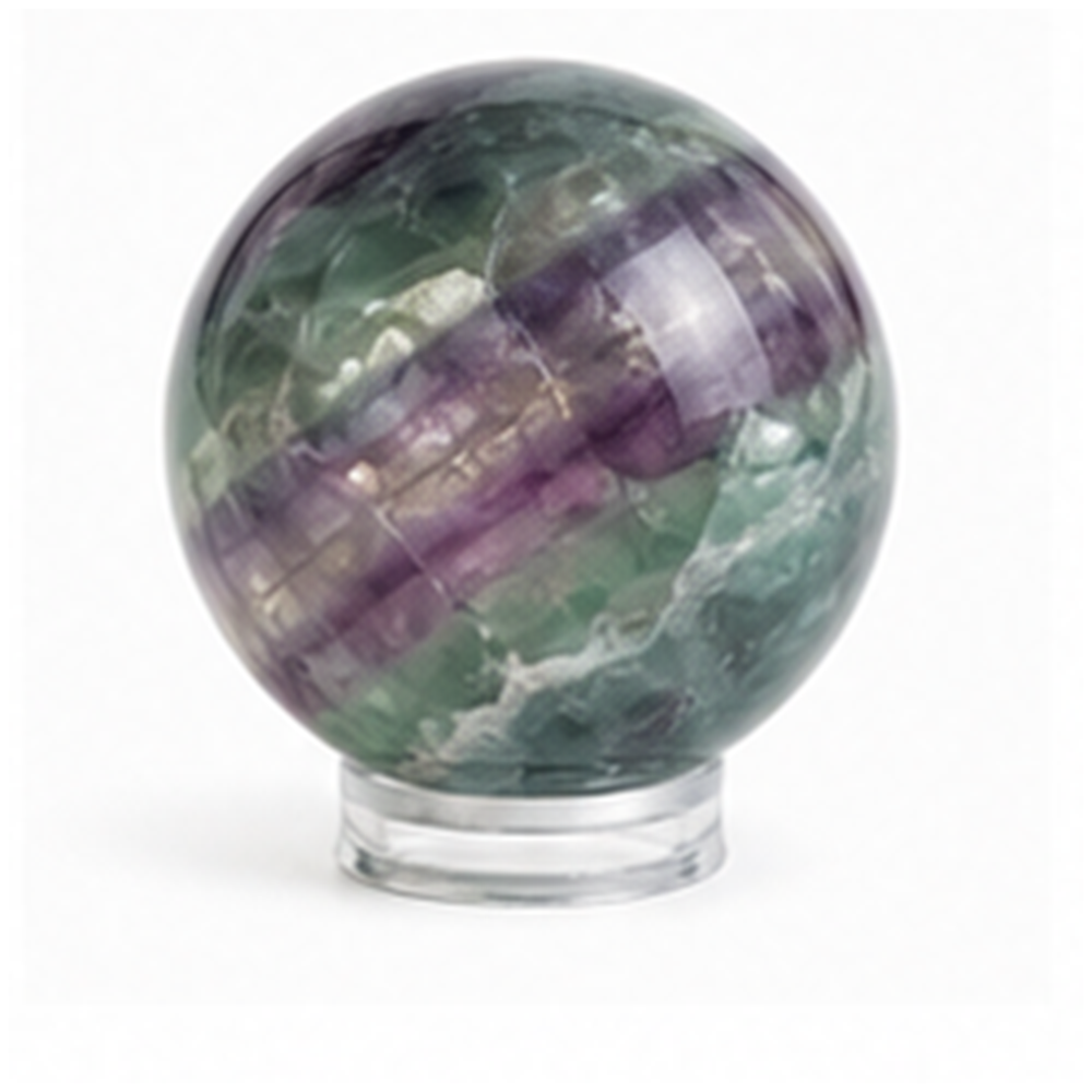 Rainbow fluorite sphere product mockup